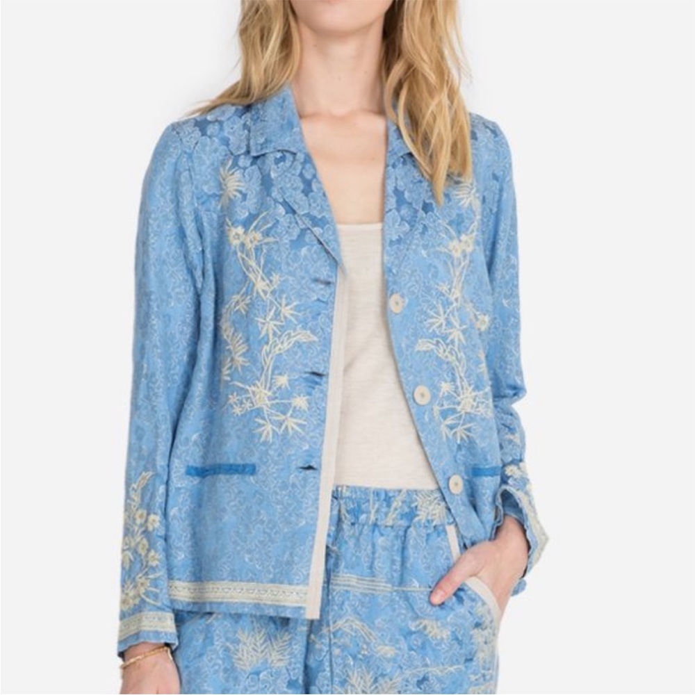 JOHNNY WAS Daru Jacquard Silk Blend Jacket